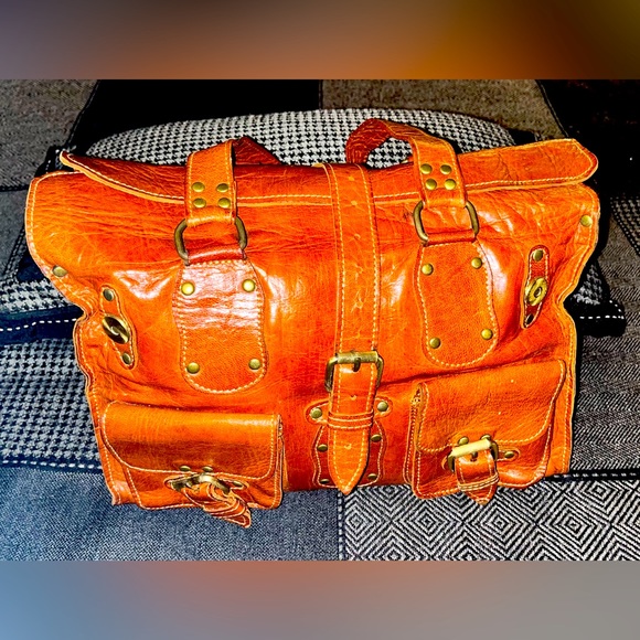 Grand Sahara Handbags - 🍯 🧸Honey / cognac brown handmade genuine leather bag gorgeous EUC!!! 🤩